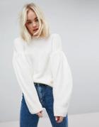 Asos Sweater In Chenille With Wide Sleeves - Green