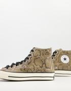 Converse Chuck 70 Hi Archive Reptile Leather Sneakers In Brown