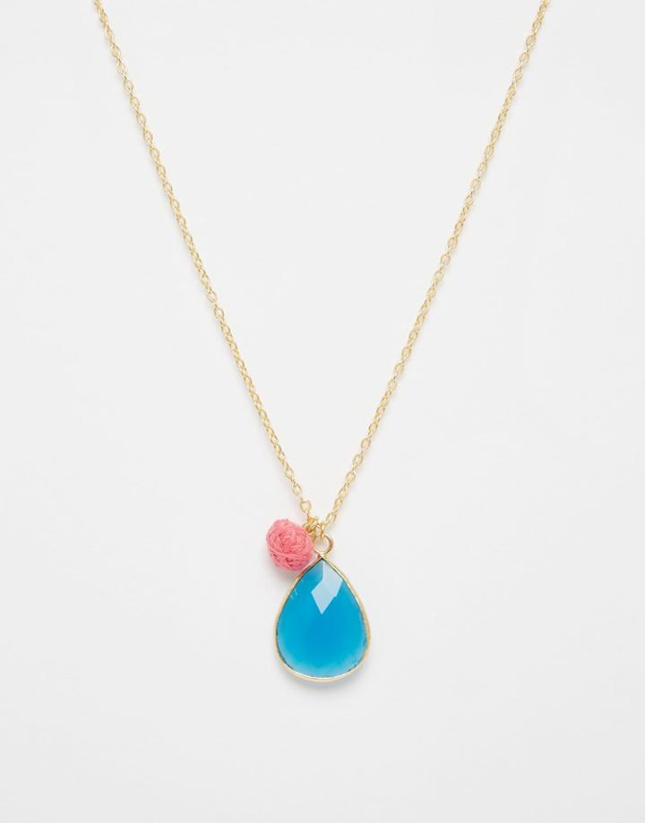 Ashiana Stone And Pom Pom Necklace