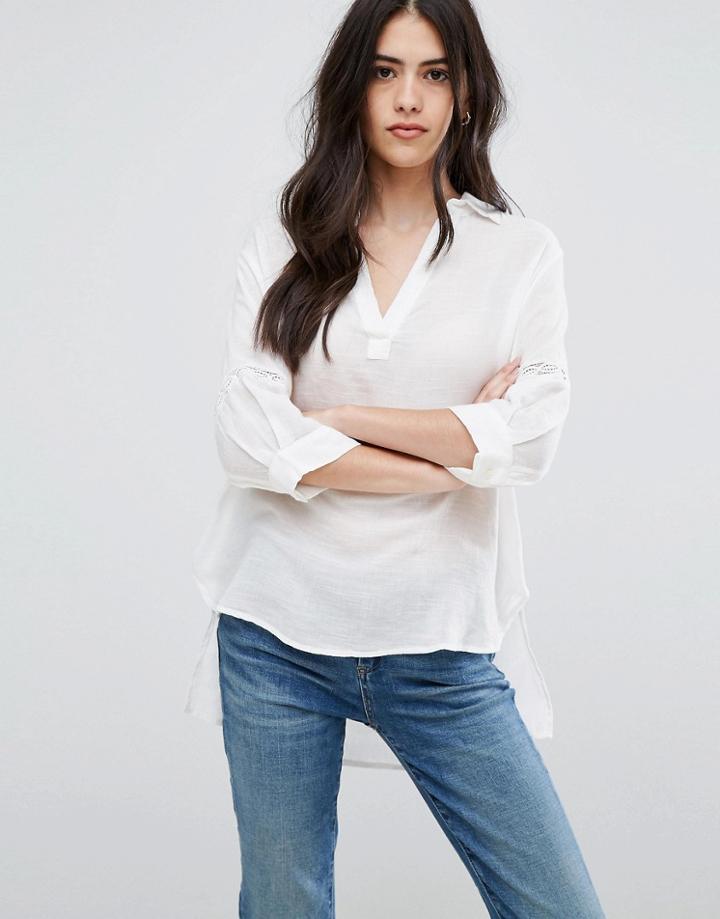 Vila Shirt Hem Blouse - White