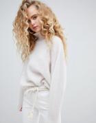 Weekday Soft Touch High Neck Oversized Sweater In Off White - White
