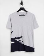 Lacoste Large Croc Logo Lounge T-shirt In Gray Suit 10
