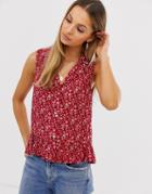 Vila Vintage Floral Sleeveless Shirt - Multi