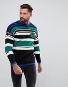 Diesel K-tuby Stripe Oversized Sweater - Black