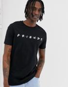 Asos Design Friends Logo T-shirt-black
