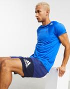 Adidas Running T-shirt In Blue-blues