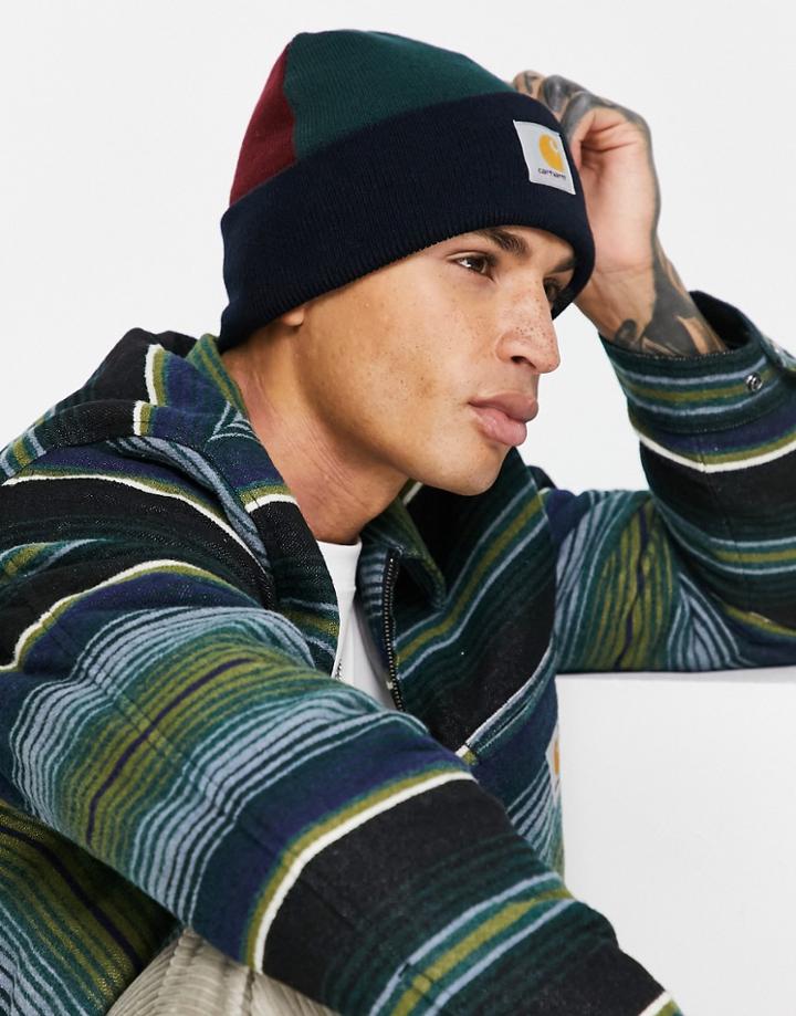 Carhartt Wip Triple Beanie In Multi-navy