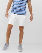 Asos Design Spray On Denim Shorts In Power Stretch White - White