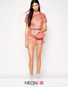 Lashes Of London Geo Jacquard High Waist Short - Pink