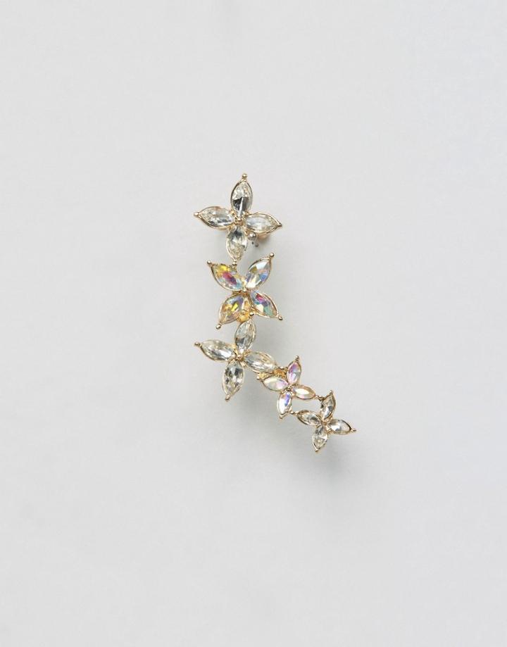 Asos Multi Flower Ear Cuff - Gold