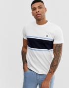 Fred Perry Panel T-shirt In White - White