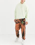 Entente Sweatpants In Orange And Black Tie Dye