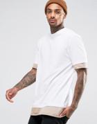 Asos Super Longline T-shirt With Sleeve And Hem Extender In Heavyweigh