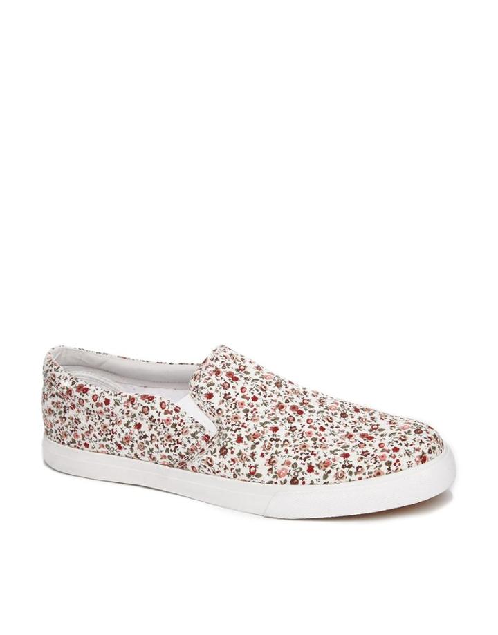 Asos Slip On Sneakers With Floral Print