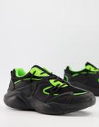 Asos Design Desna Sneakers In Black & Green
