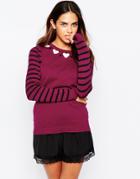 Sugarhill Boutique Folk Heart Sweater - Mulberry