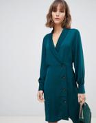 Vero Moda Wrap Button Through Dress - Green