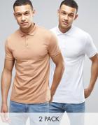 Asos 2 Pack Muscle Polo Shirt Save - Multi