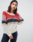 Ba & Sh Striped Oversized Sweater - Multi