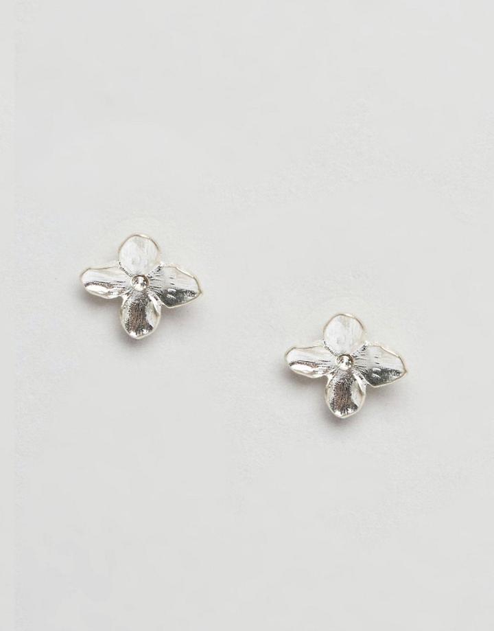 Pilgrim Flower Earrings - Silver