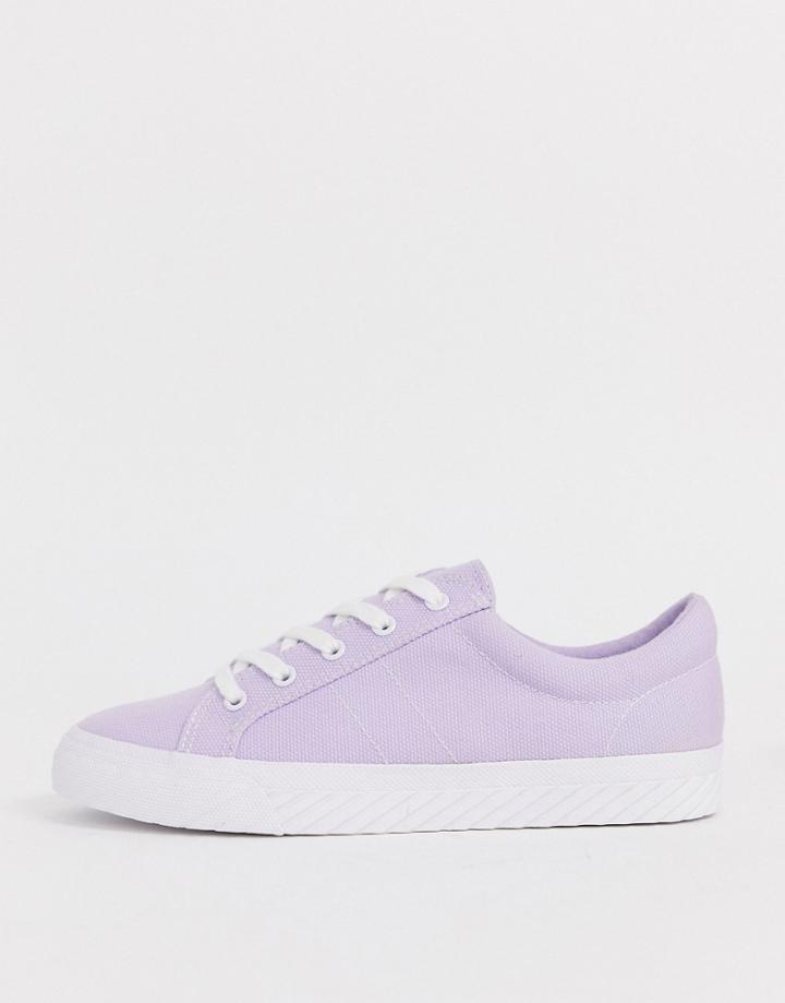 Asos Design Decency Lace Up Sneakers In Lilac - Purple
