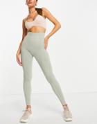 Asos 4505 Seamless Legging With Rouch Bum Detail In Acid Wash-green