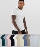 Asos Design 10 Pack T-shirt With Crew Neck Save - Multi