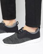 New Look Sneakers With Contrast Trim In Black - Black