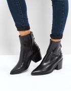 Carvela Slight Zip Up Back Heeled Ankle Boots - Black