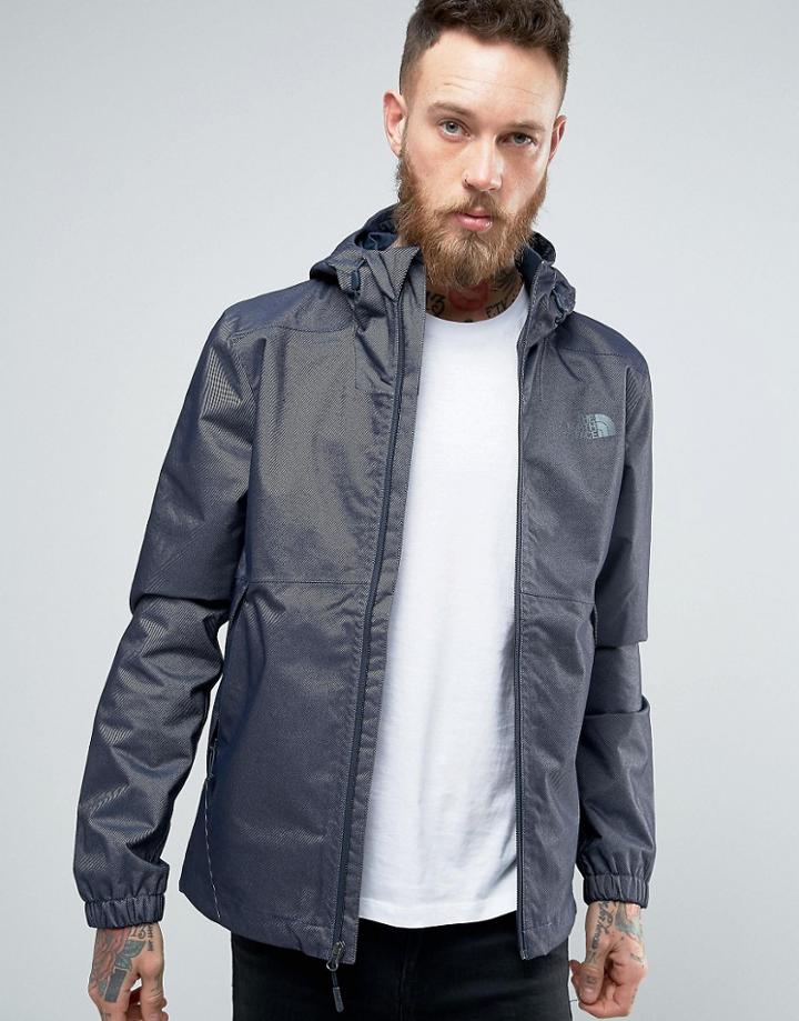 The North Face Millerton Jacket Hooded In Dark Denim Print - Blue