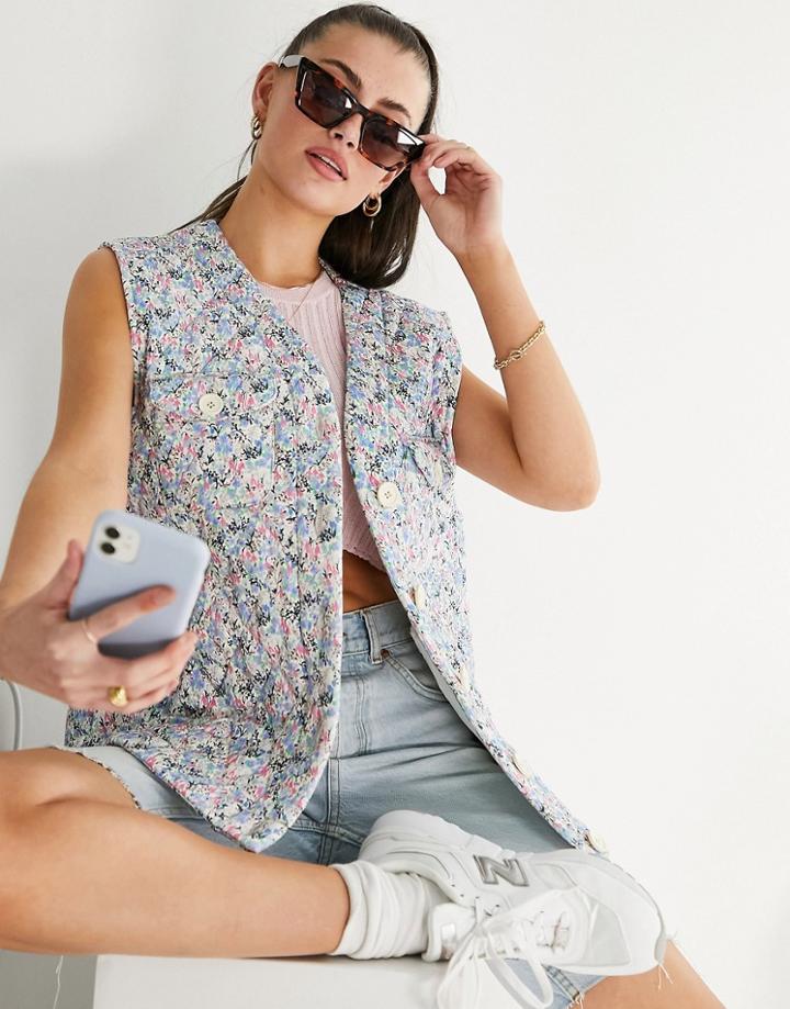 & Other Stories Organic Cotton Floral Print Vest In Multi