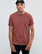 New Look Short Sleeve Sweat In Rust - Red
