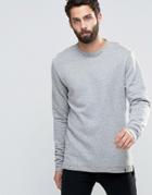 Only & Sons Crew Neck Sweatshirt With Raw Edges - Gray
