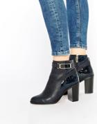 Asos Exit 70s Ankle Boots - Navy