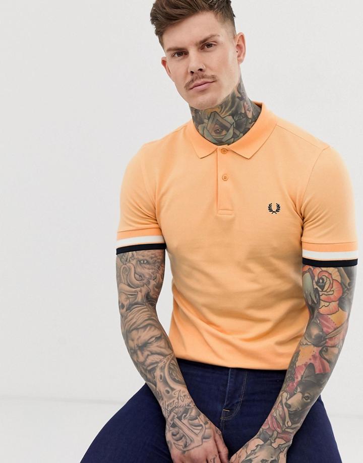 Fred Perry Bold Cuff Polo In Orange