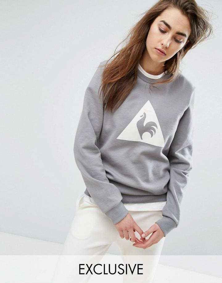 Le Coq Sportif Exclusive To Asos Flocked Logo Sweatshirt In Gray - Gray