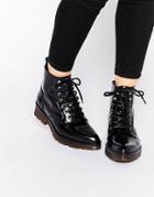 Bronx Chunky Lace Up Ankle Boots - Black