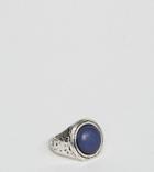 Designb Blue Stone Chunky Ring In Silver Exclusive To Asos - Silver