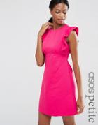 Asos Petite Frill A-line Shift Dress - Pink