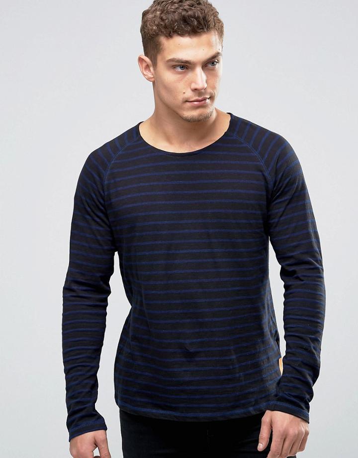 Nudie Otto Stripe Long Sleeve T-shirt - Black