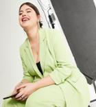 Missguided Plus Double Breasted Blazer In Lime-green