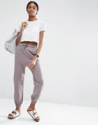 Asos Casual Peg Pants In Pinstripe - Gray
