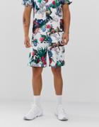 Criminal Damage Two-piece Shorts In White With Animal Print - White