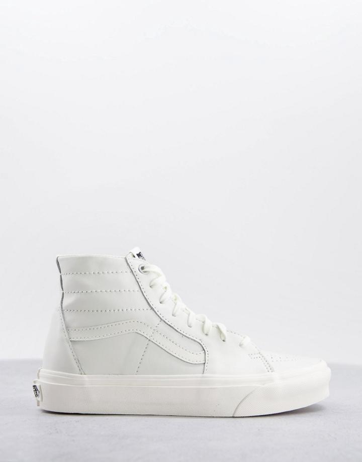Vans Sk8-hi Tapered Leather Sneakers In Stone-neutral