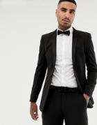 Asos Design Super Skinny Tuxedo Suit Jacket In Black