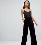 Y.a.s Tall High Waisted Velvet Cropped Pants-purple