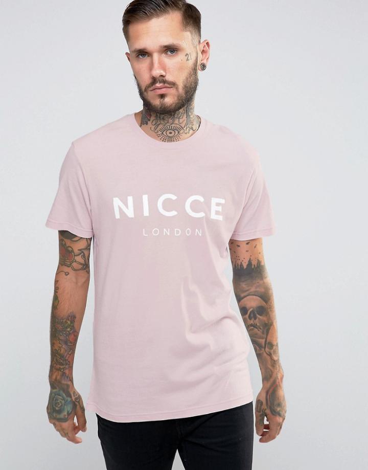 Nicce London T-shirt With Large Logo - Pink