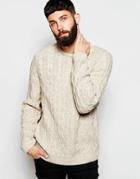 Asos Cable Knit Sweater - Ecru