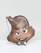 Asos Emoji Poo Cross Body Bag With Detachable Chain - Brown