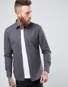 Farah Zipthru Hopsack Shirt Regular Fit In Gray - Gray